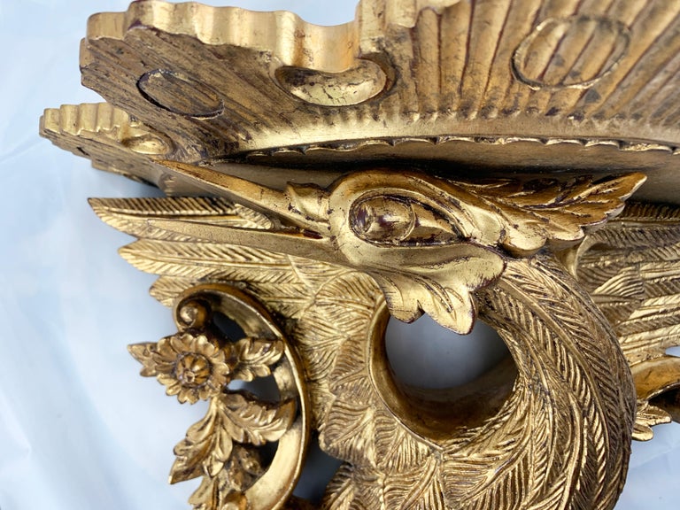 19th Century Pair of Ornate Carved Wood Gilt Wall Brackets For Sale at ...