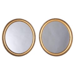 Antique 19th Century Pair of Oval Mirrors