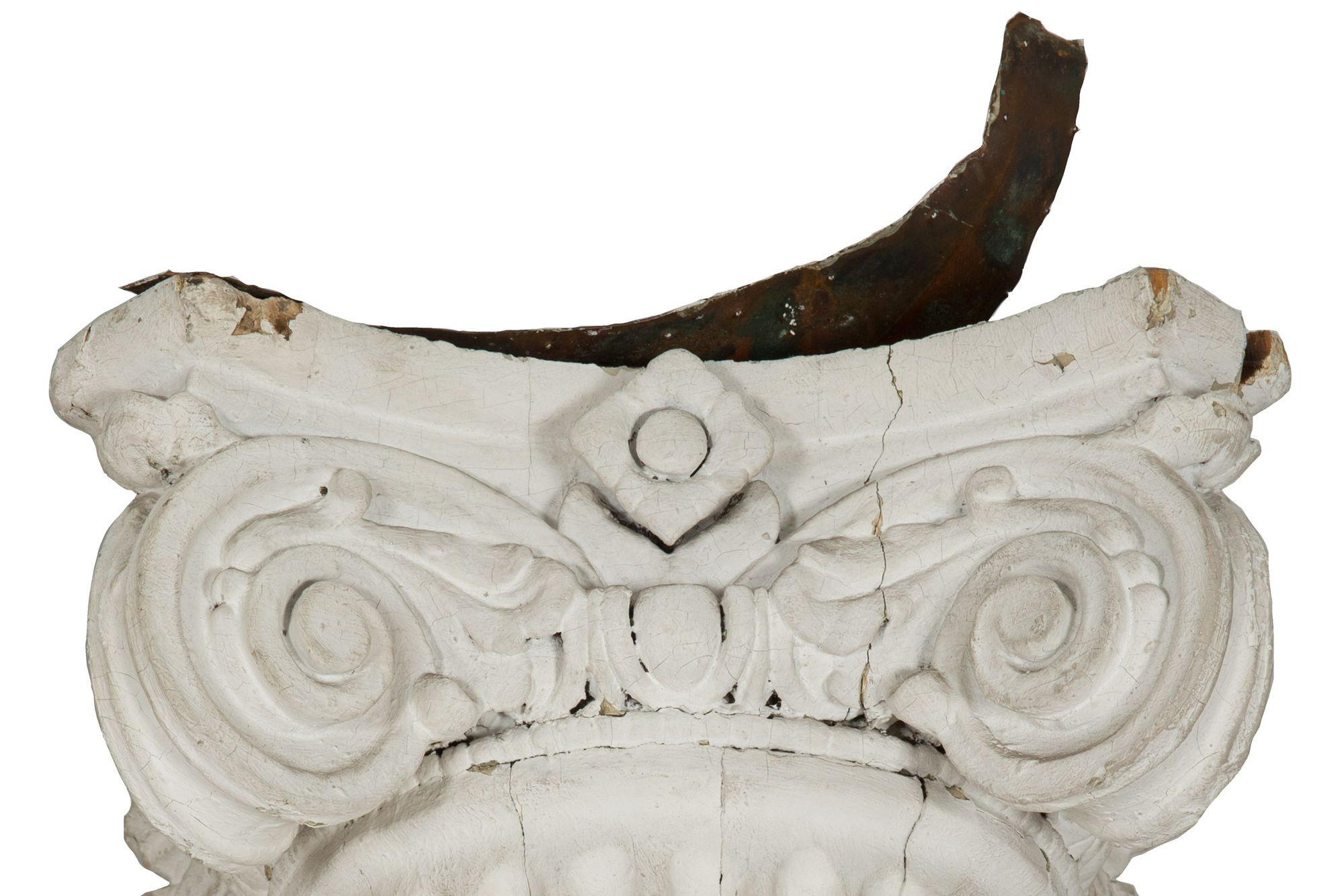 19th Century Pair of Painted Wood Full-Length Columns w/ Ionic Capitals 6