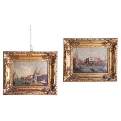 19th Century Pair of Paintings Depicting Views of Venice