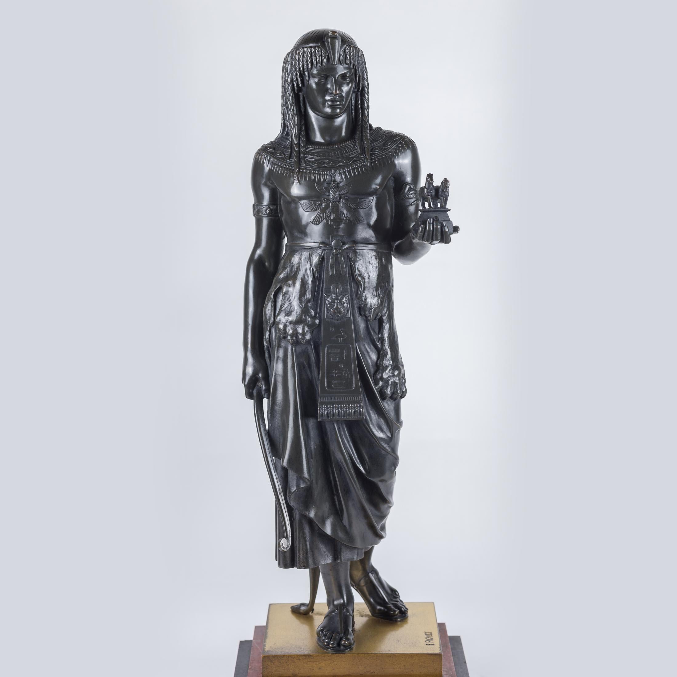 French 19th Century Pair of Patinated Bronze Figural Sculpture by E. Picault For Sale