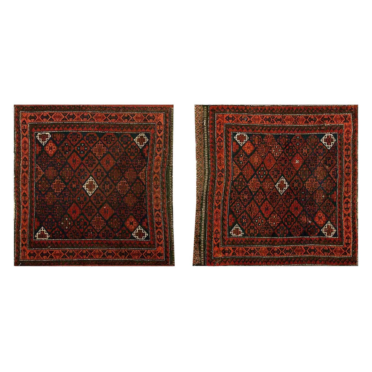 Coppia di scarpe del 19° secolo  Tappeti persiani Baluch ( 2'7" x 2'7" - 79 x 79 )