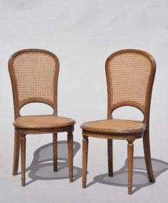 19th Century Pair of Petite French Side Chairs in Oval Shape, in Louis XVI Style