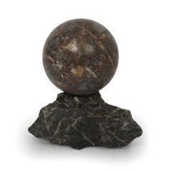 19th Century Pair of Polished Marmo Marble Sphere Paperweights
