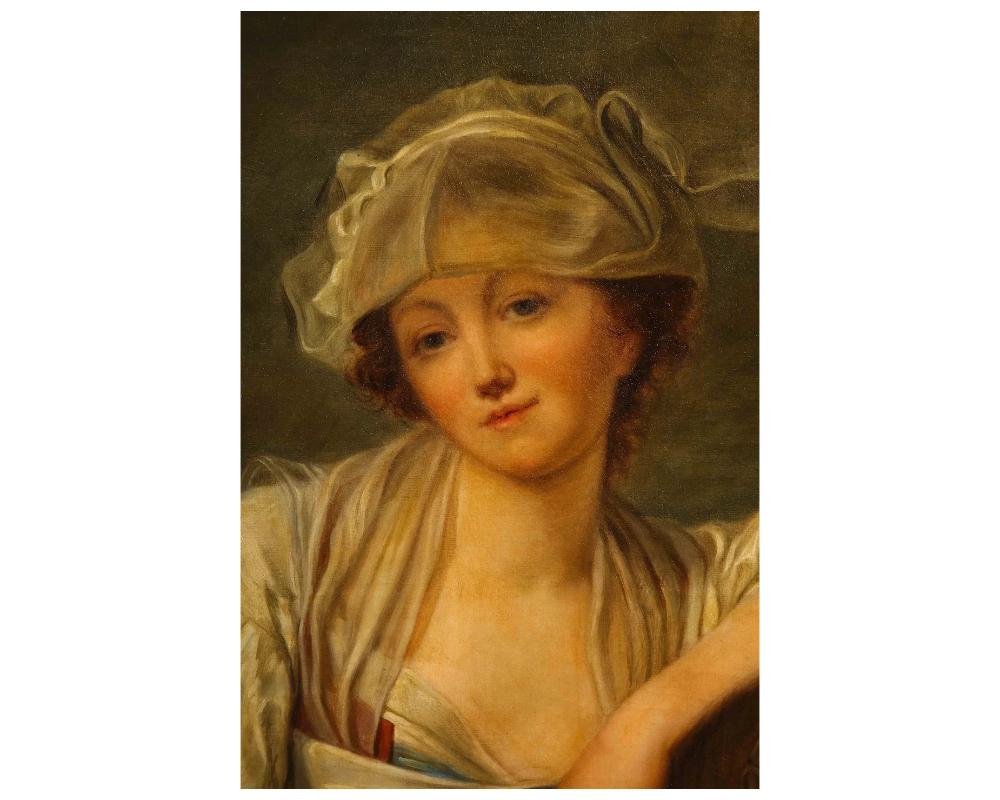 19th Century Pair of Portrait Paintings of Women After, Jean-Baptiste Greuze 11
