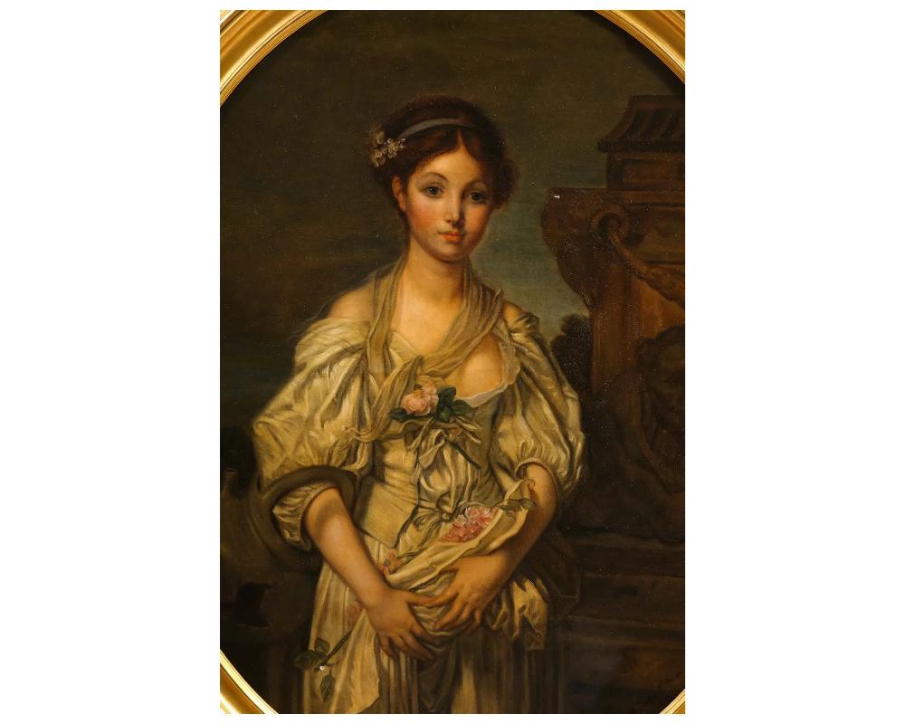 19th Century Pair of Portrait Paintings of Women After, Jean-Baptiste Greuze 1