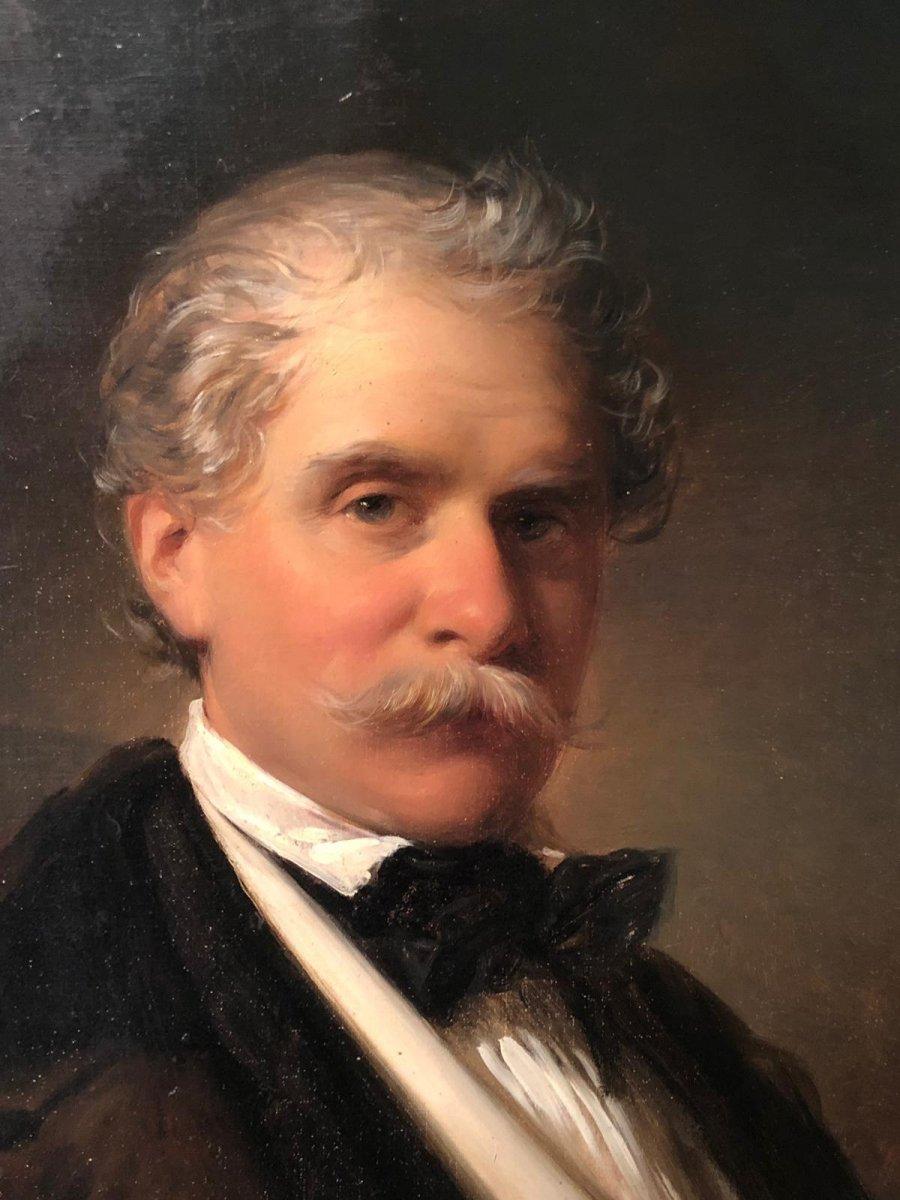 19th Century Pair of Portraits Paintings by Eduard Ender In Fair Condition In Badia Polesine, Rovigo
