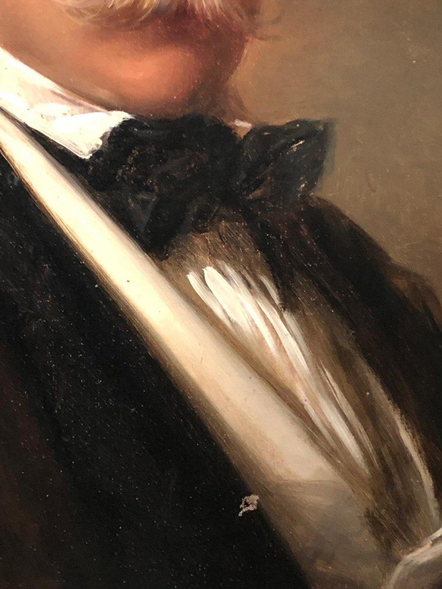 Mid-19th Century 19th Century Pair of Portraits Paintings by Eduard Ender