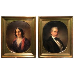 19th Century Pair of Portraits Paintings by Eduard Ender