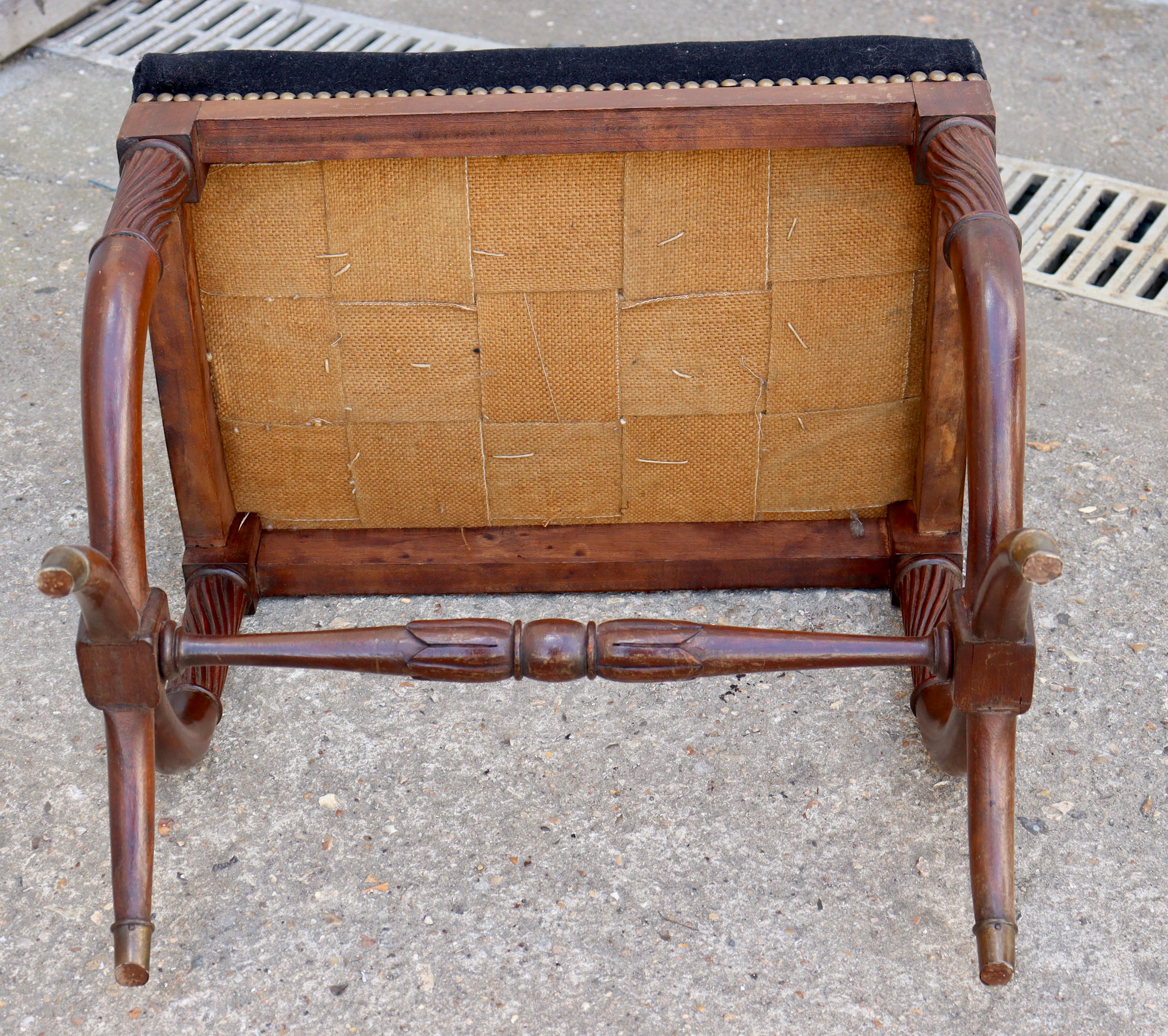 A French 19th Century Pair of Restauration Curule Stools 12