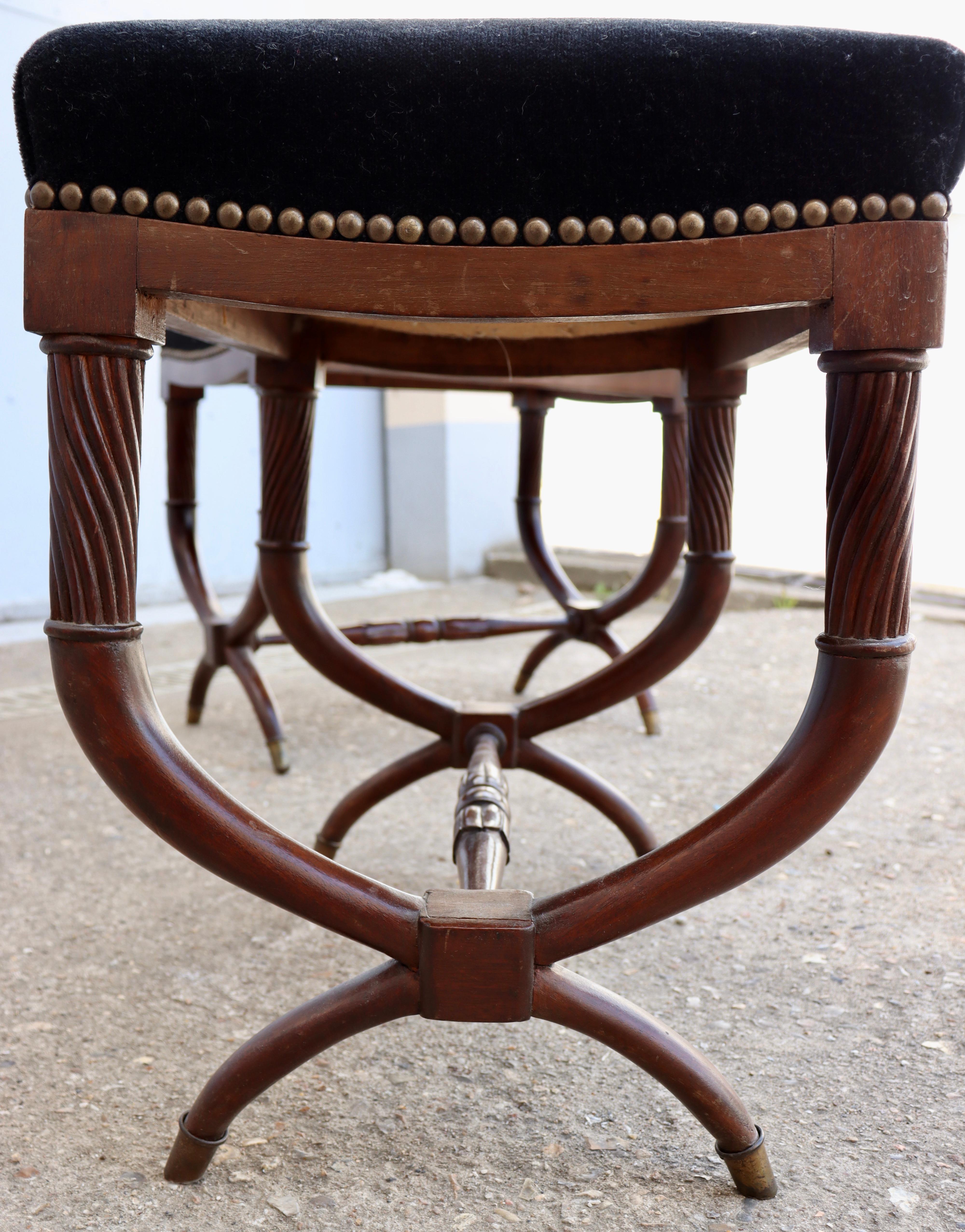 A French 19th Century Pair of Restauration Curule Stools 7