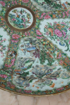 19th Century Pair of Rose Medallion Plates