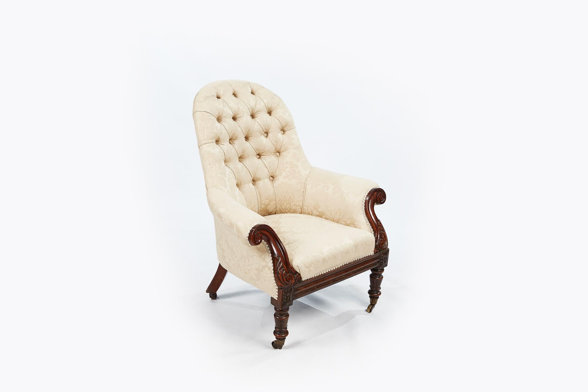 William IV Paire de fauteuils tapissés à dossier rond du XIXe siècle en vente
