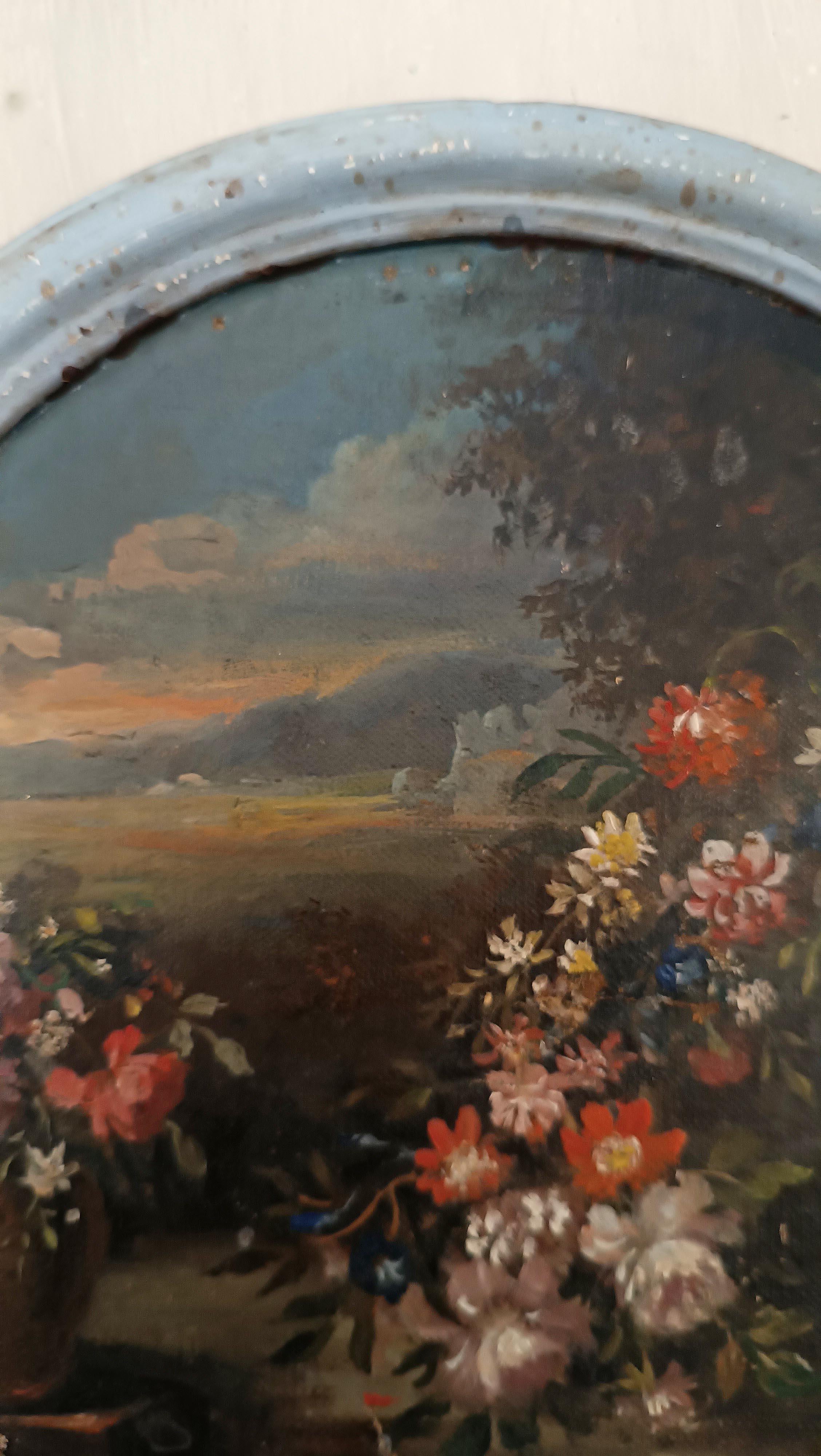 par de pinturas redondas del siglo xix en venta 5