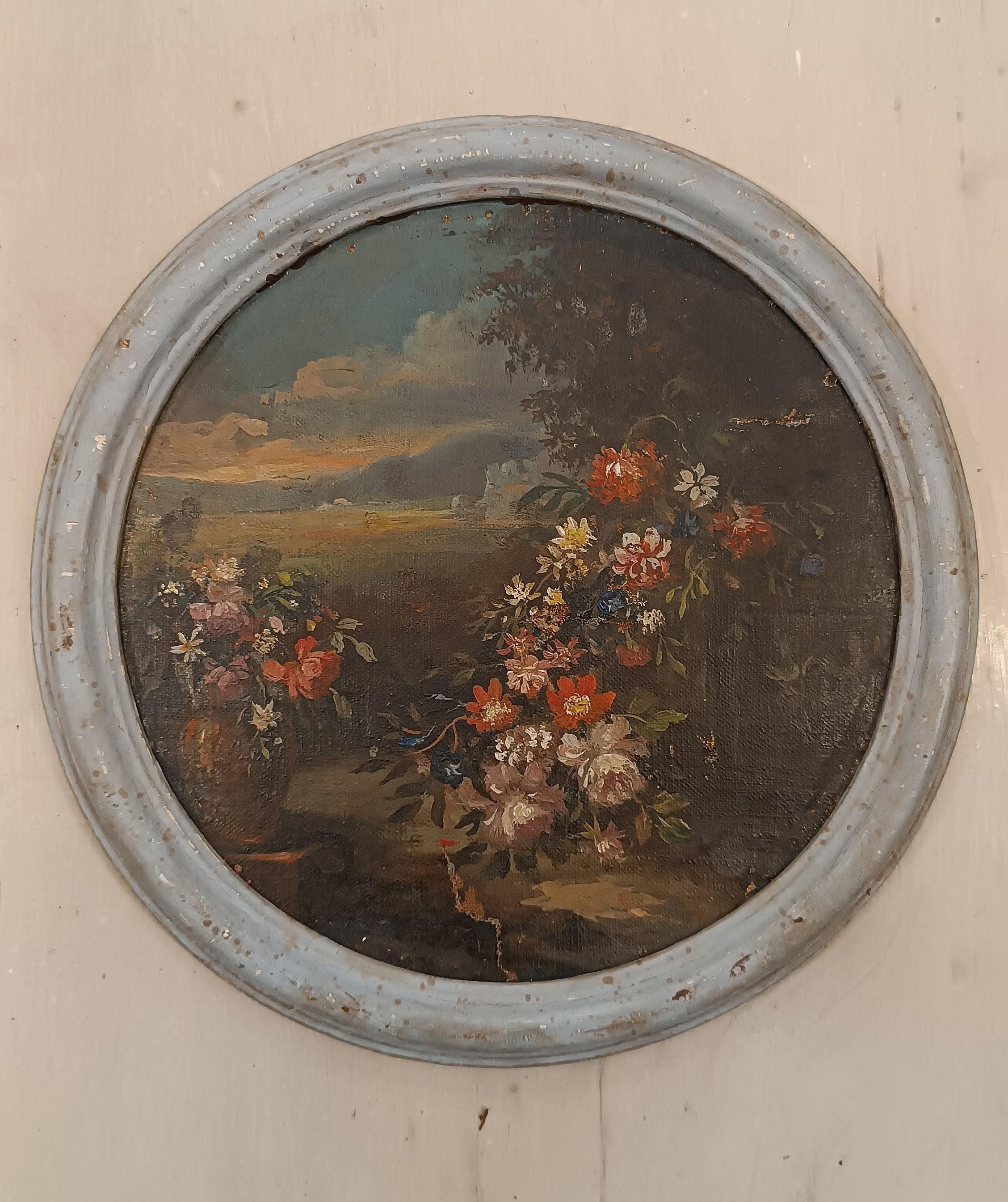 par de pinturas redondas del siglo xix en venta 6