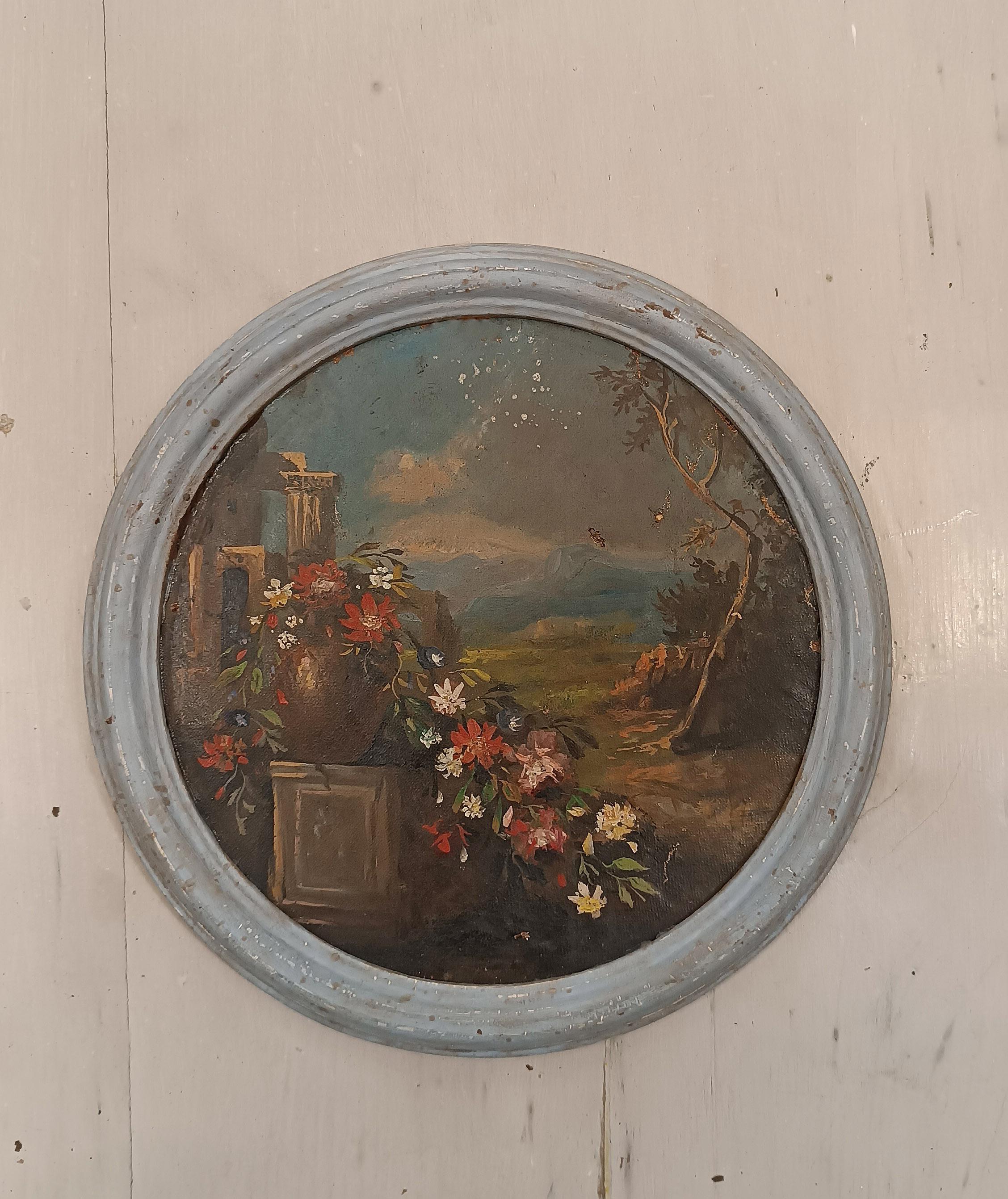 par de pinturas redondas del siglo xix en venta 7