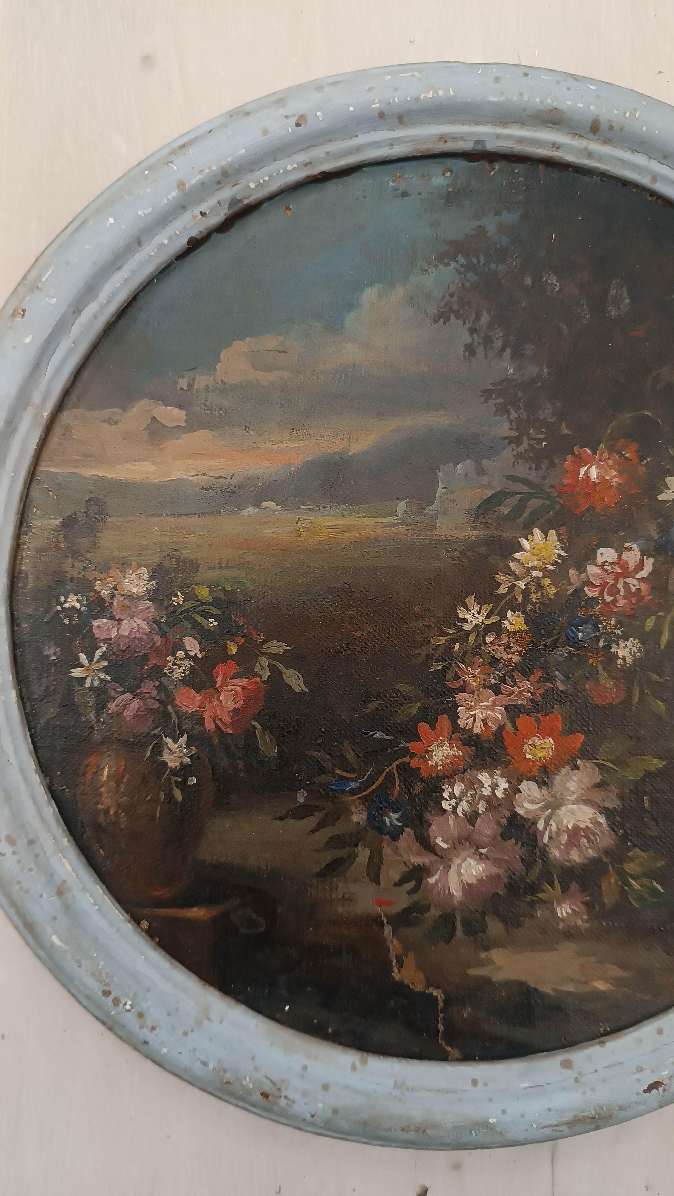 par de pinturas redondas del siglo xix Italian en venta
