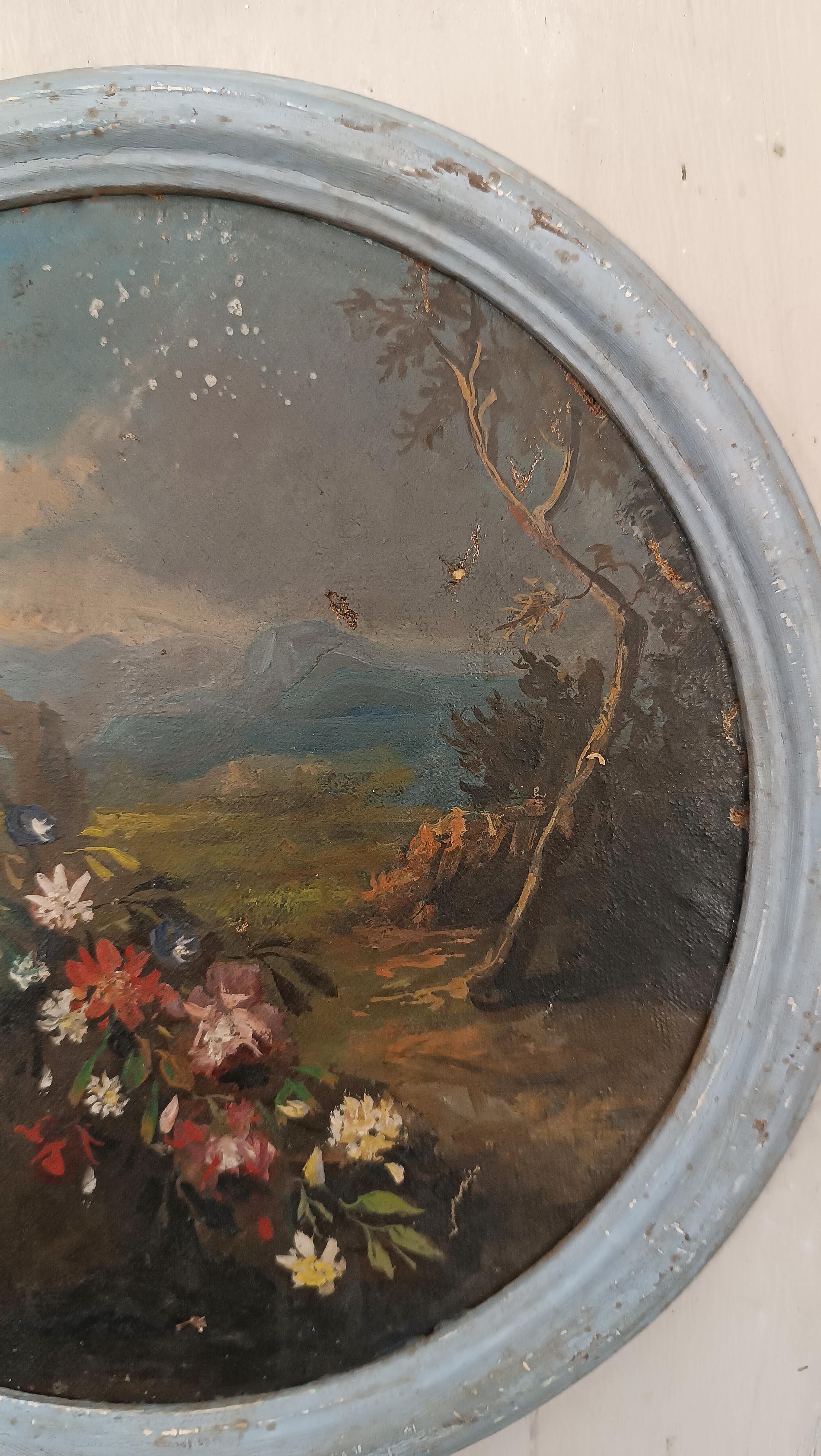 par de pinturas redondas del siglo xix Lienzo en venta