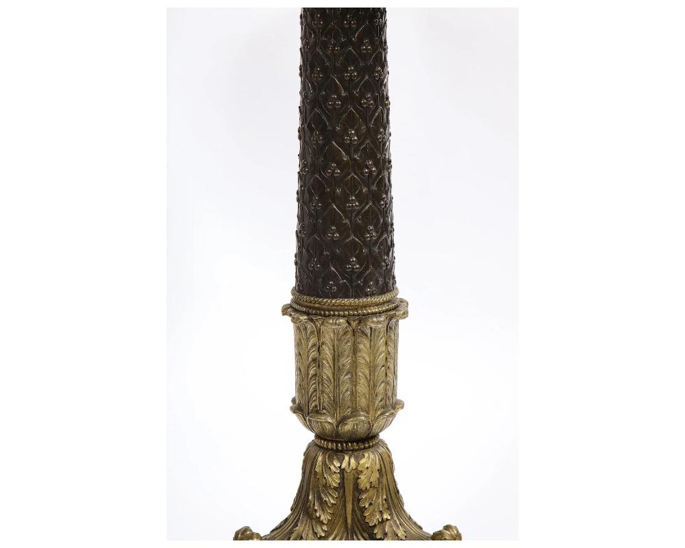 19th Century Pair of Russian Ormolu and Patinated Bronze and Malachite Gueridon In Good Condition In Long Island City, NY