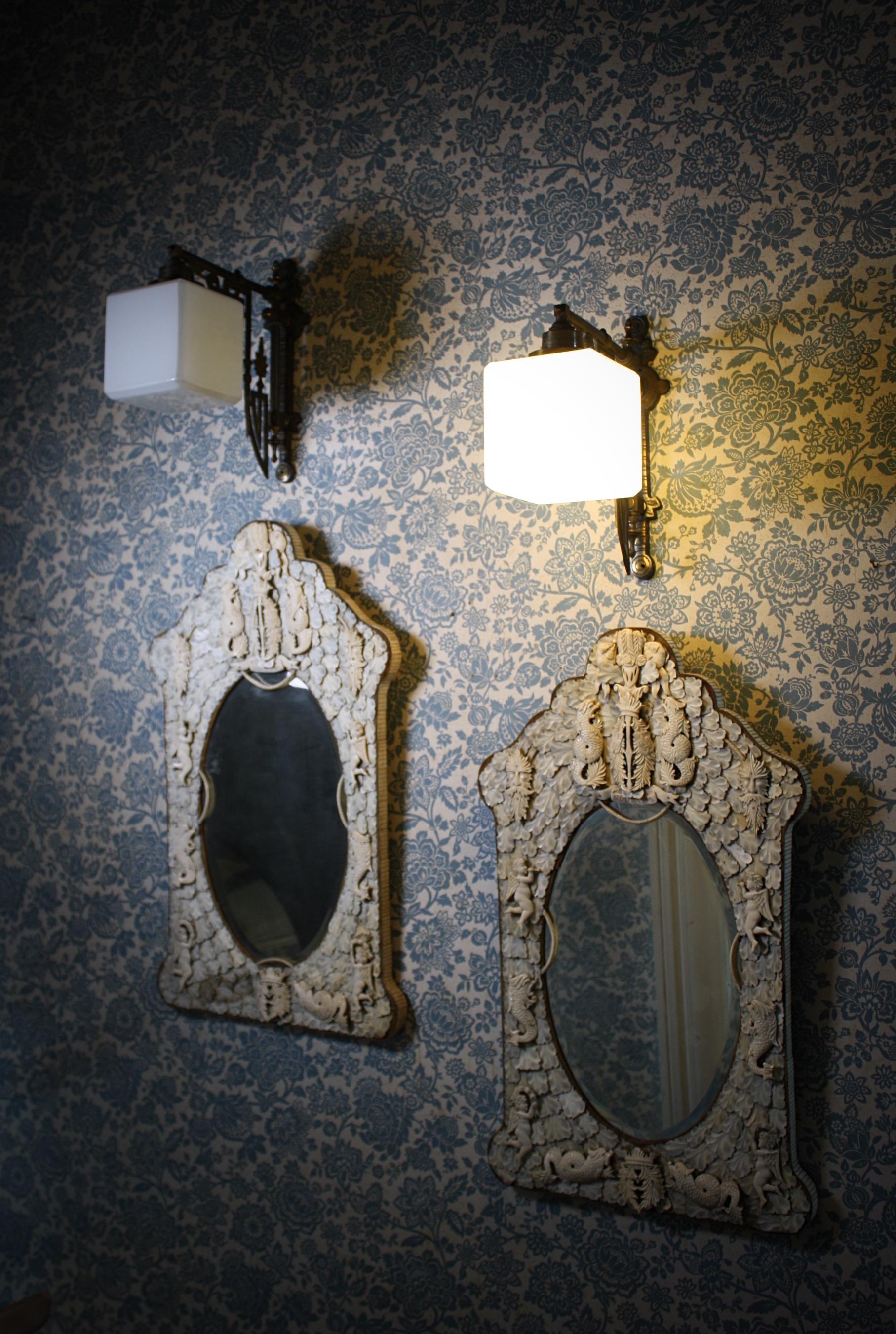 19th Century Pair of Scottish Aesthetic Movement Wall Lights Sconces Brass Steel 1
