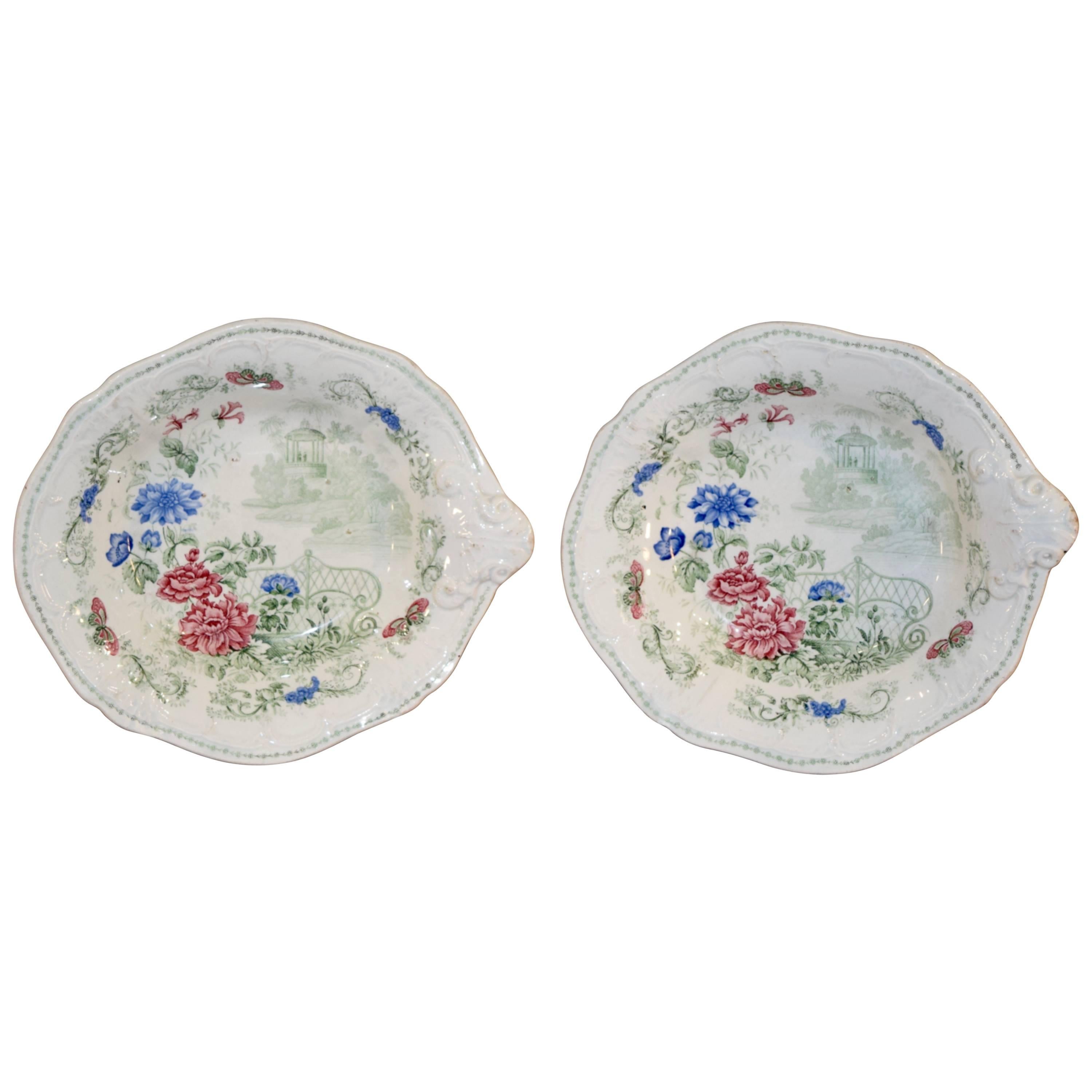 19th Century Pair of Shaped Dishes