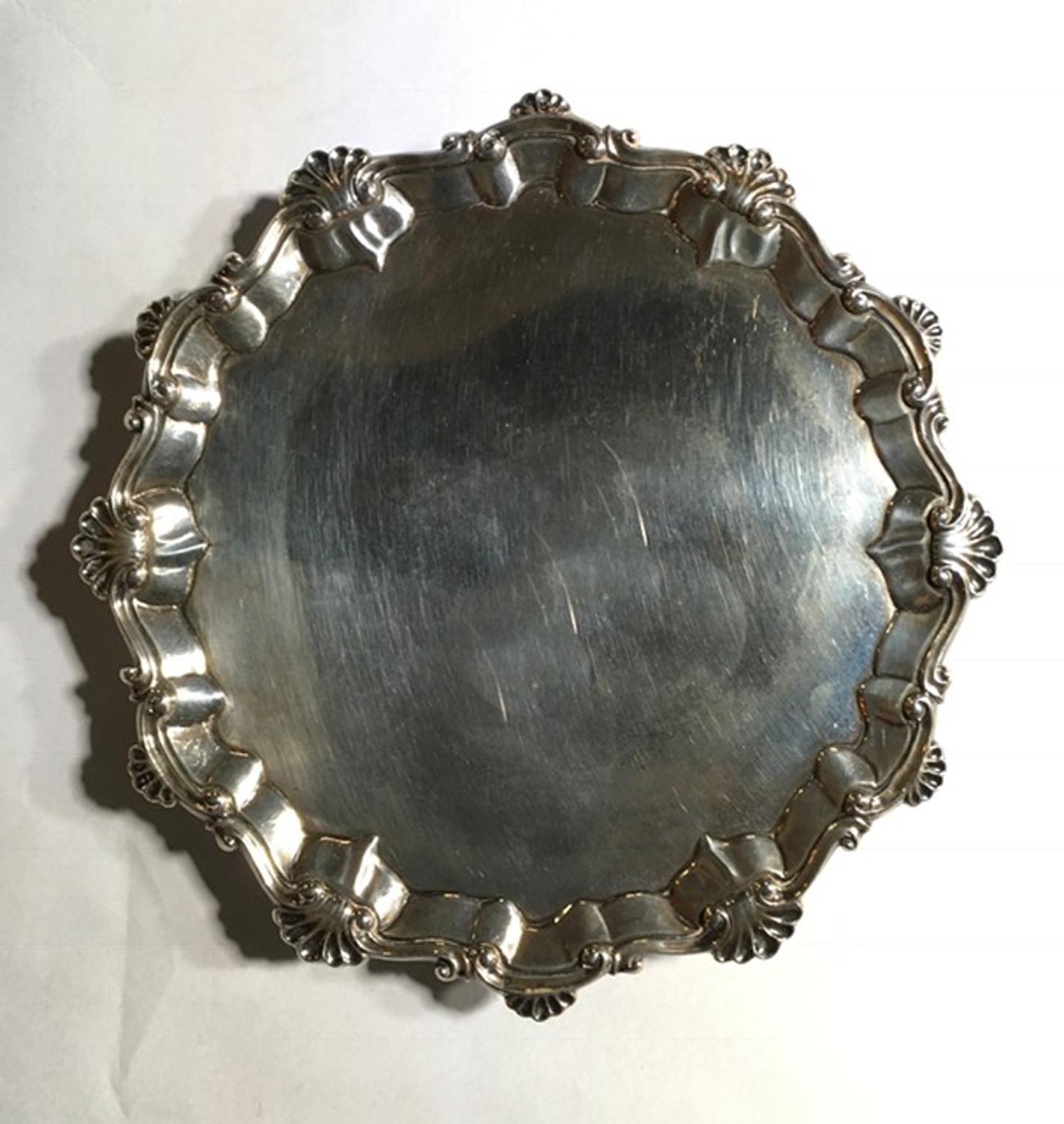 Pair of 18th Century Silver Salver George IV Style  London 1