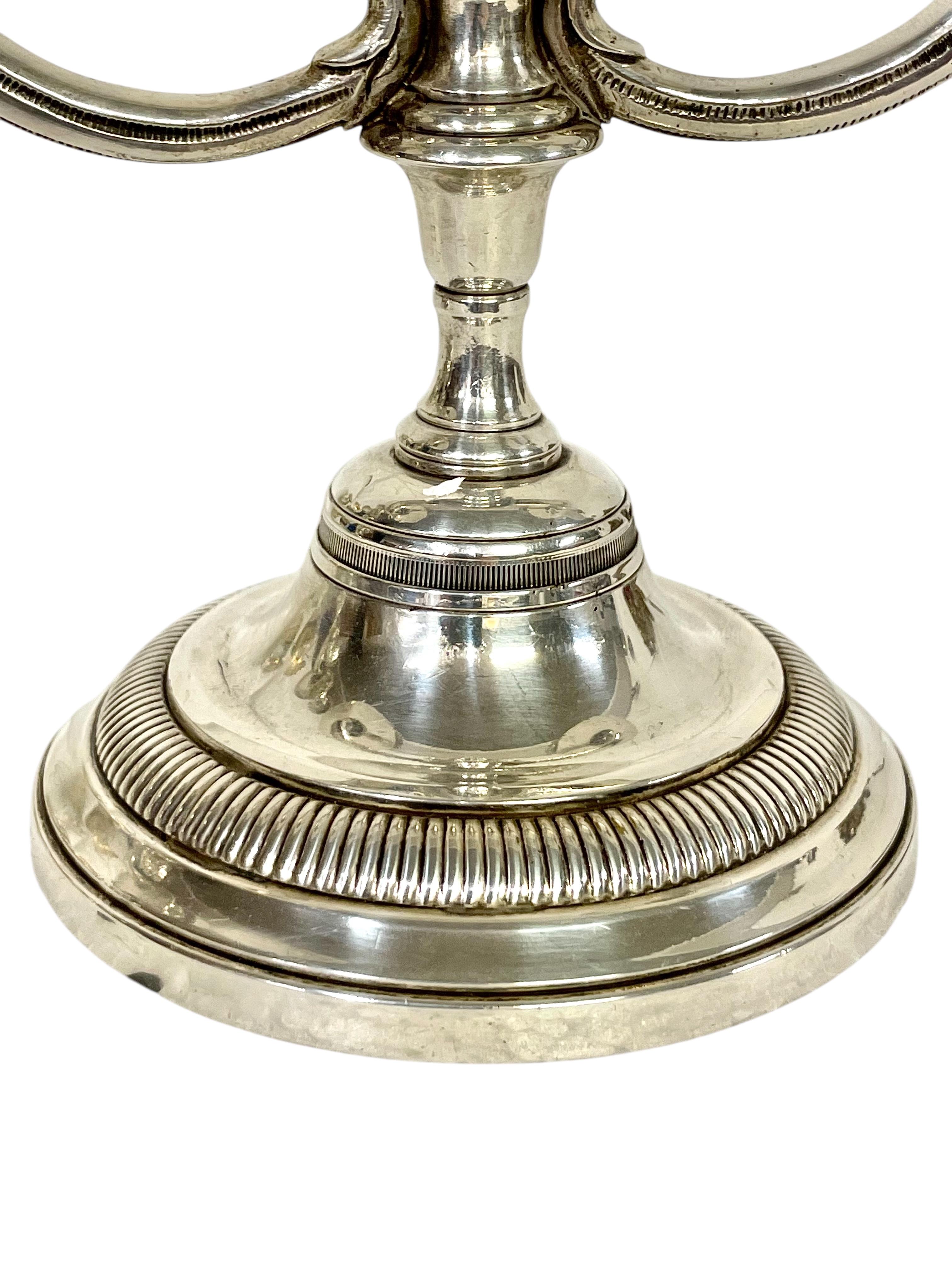 Coppia di candelabri in bronzo placcato argento del XIX secolo in vendita 6