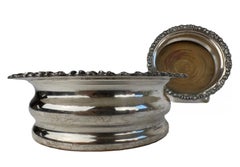 19th Century Pair of Silver-Plated Sheffield Wine Coasters