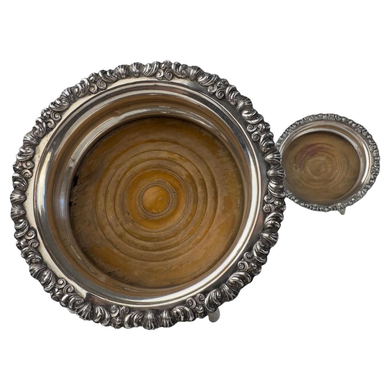 19th Century Pair of Silver-Plated Sheffield Wine Coasters