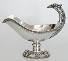 19th Century Pair of Silver Sauces with Eagle Heads, German