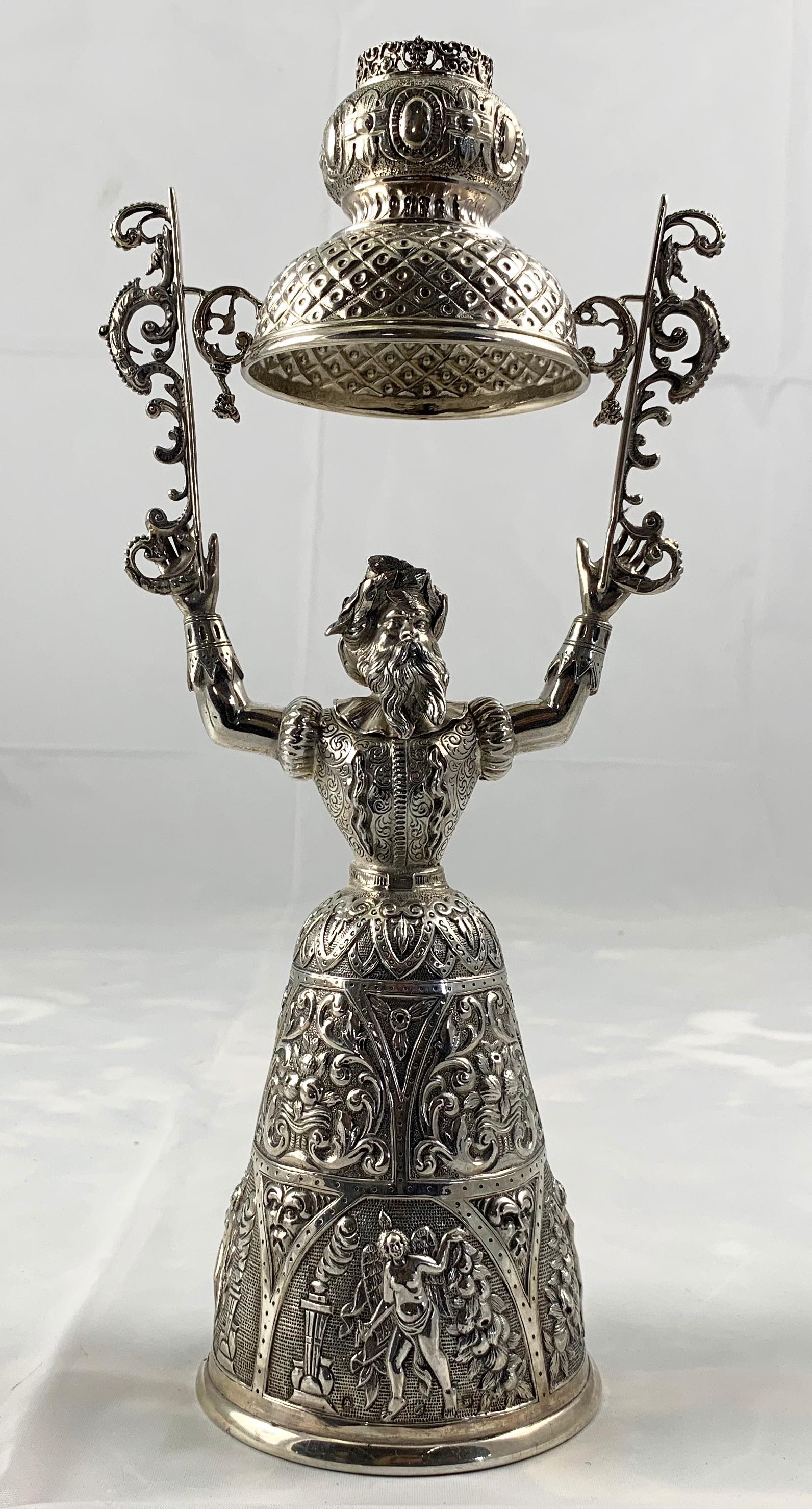 19th Century Pair of Silver Wager Cups For Sale 3