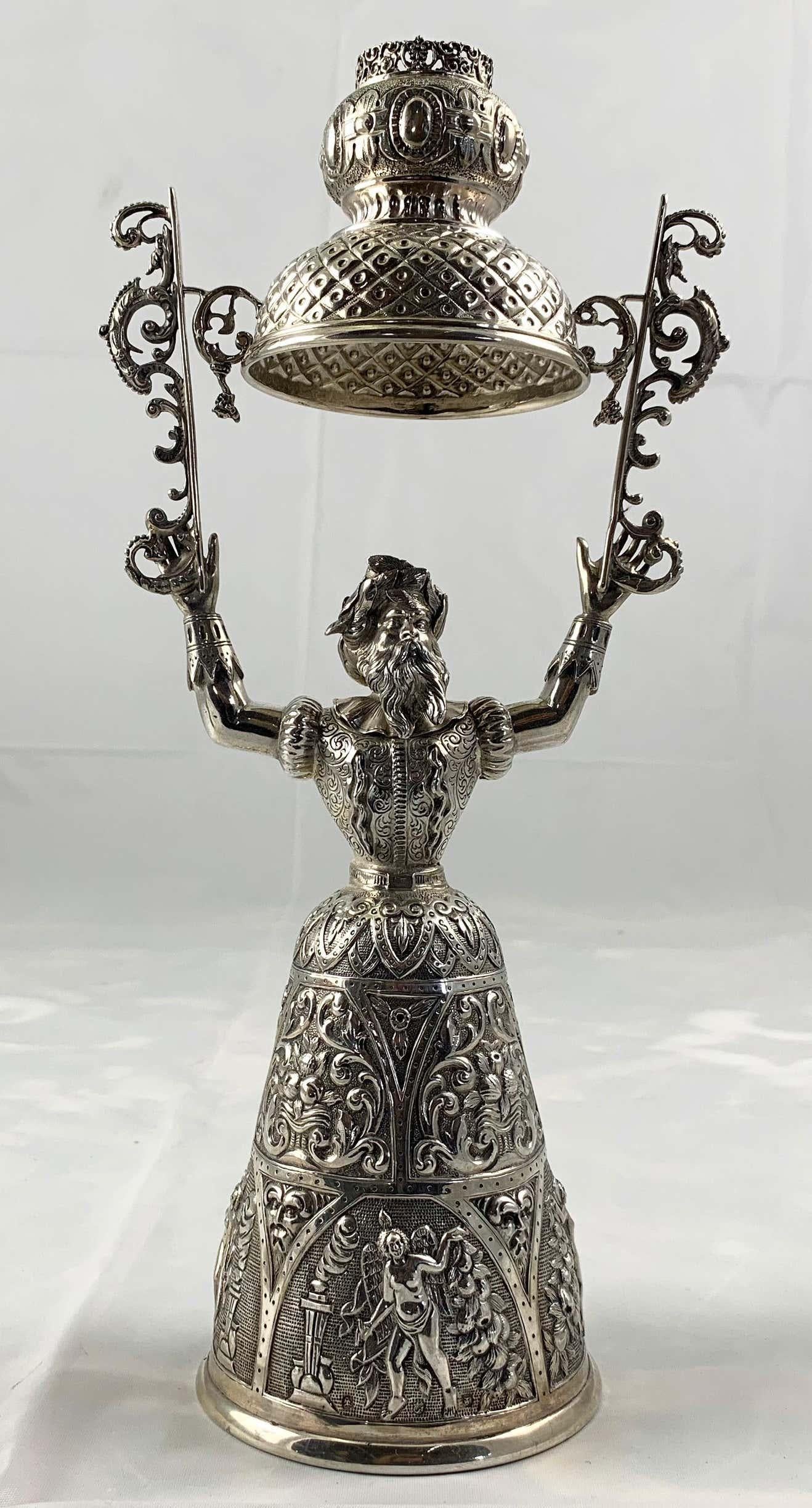 19th Century Pair of Silver Wager Cups For Sale 6