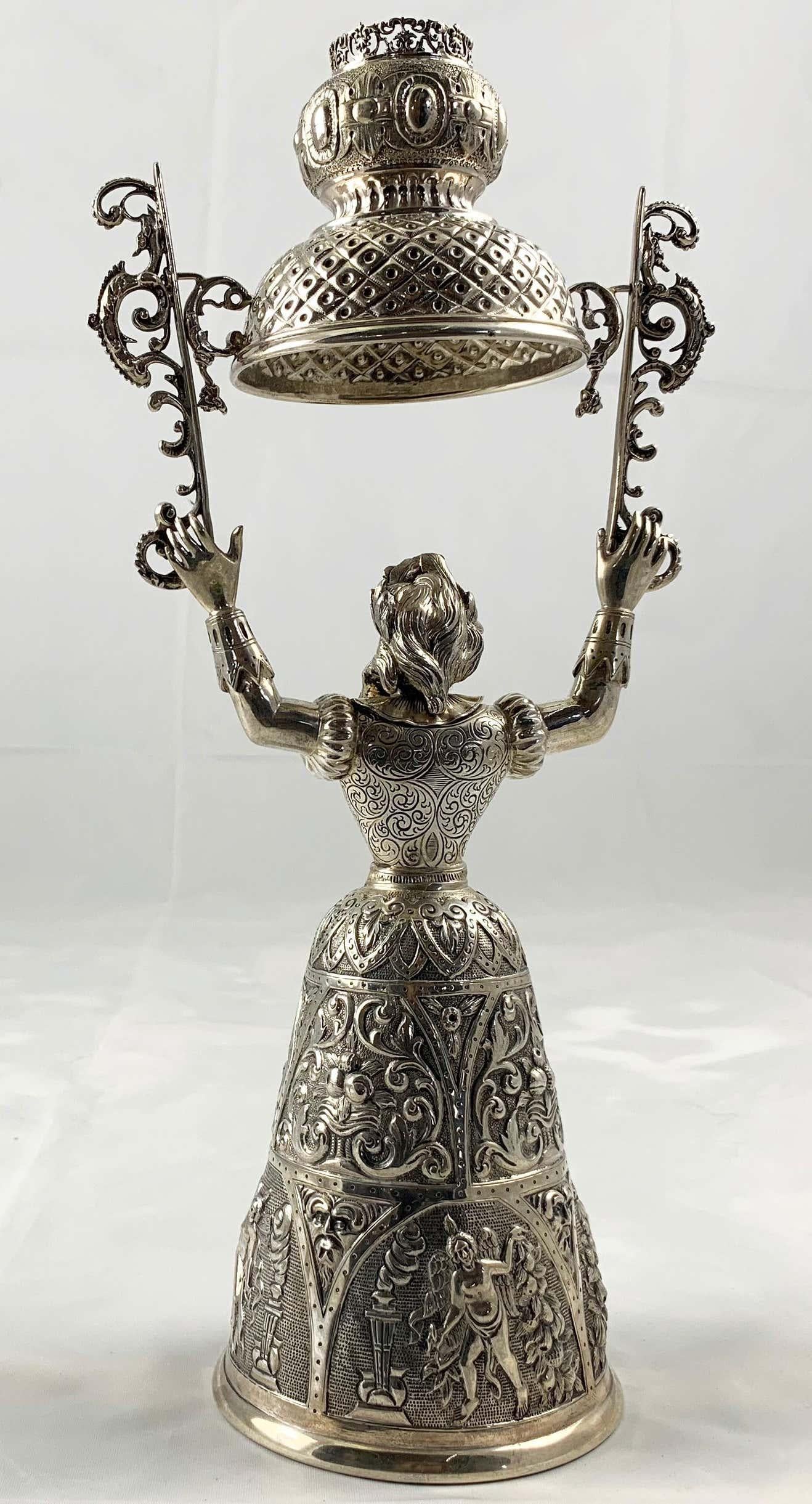 19th Century Pair of Silver Wager Cups For Sale 7