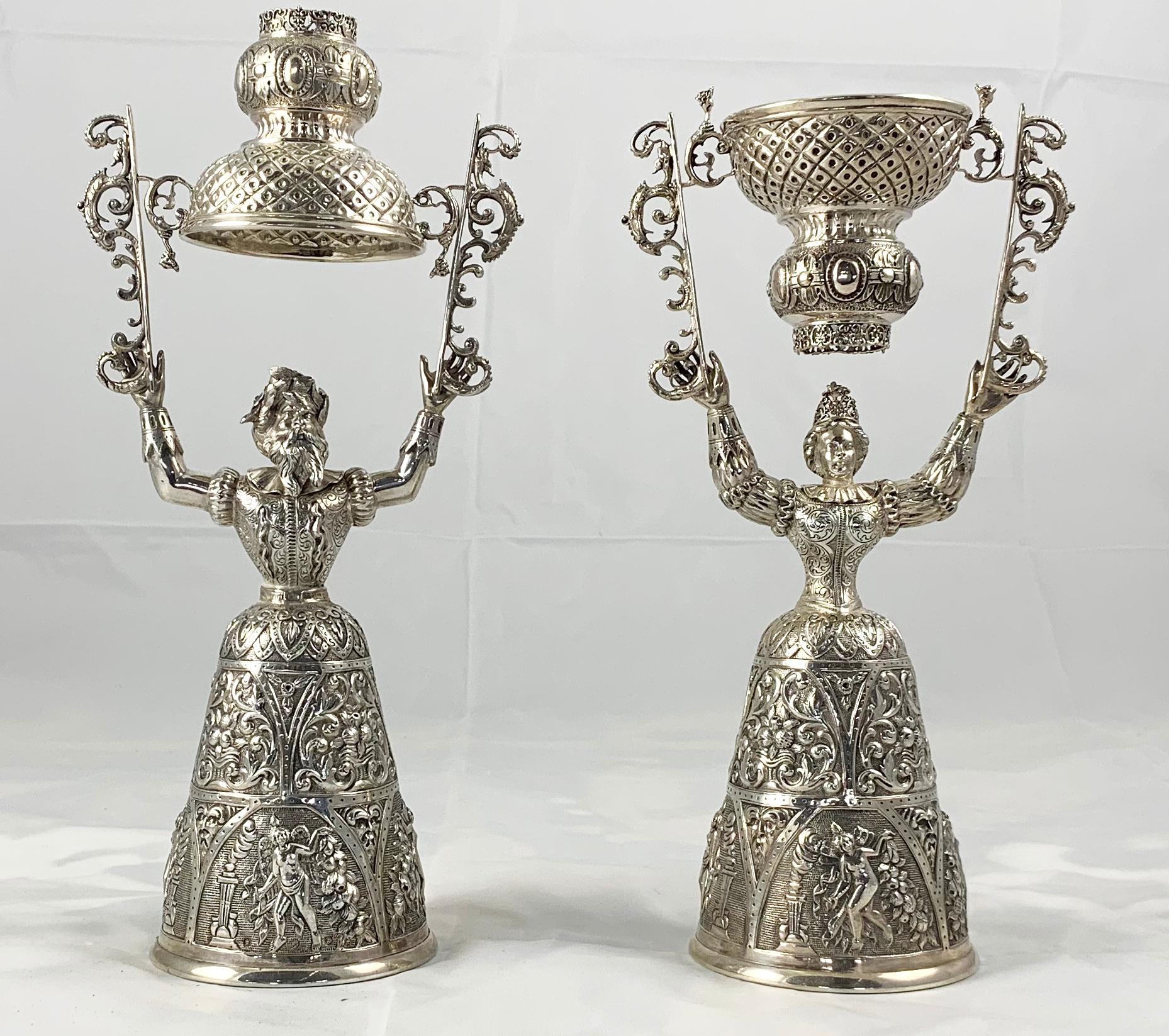 19th Century Pair of Silver Wager Cups For Sale 10