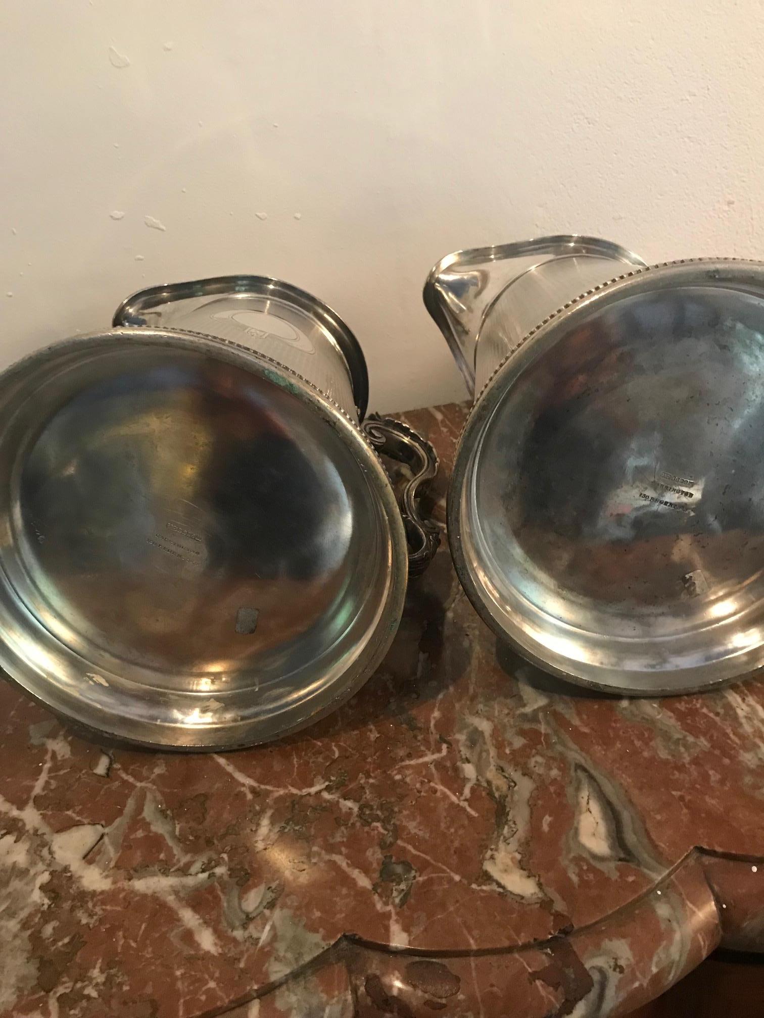 19th Century Pair of Silverplate Water Jugs/Pitchers For Sale 9