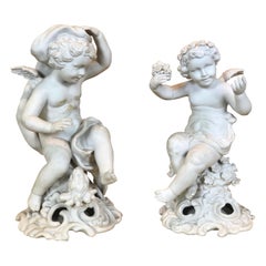 19th Century Pair of Small Biscuit Sculpture