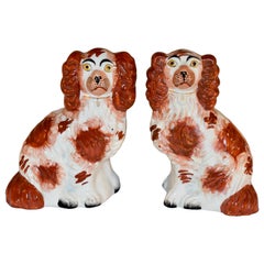 19th Century Pair of Small Staffordshire Dogs