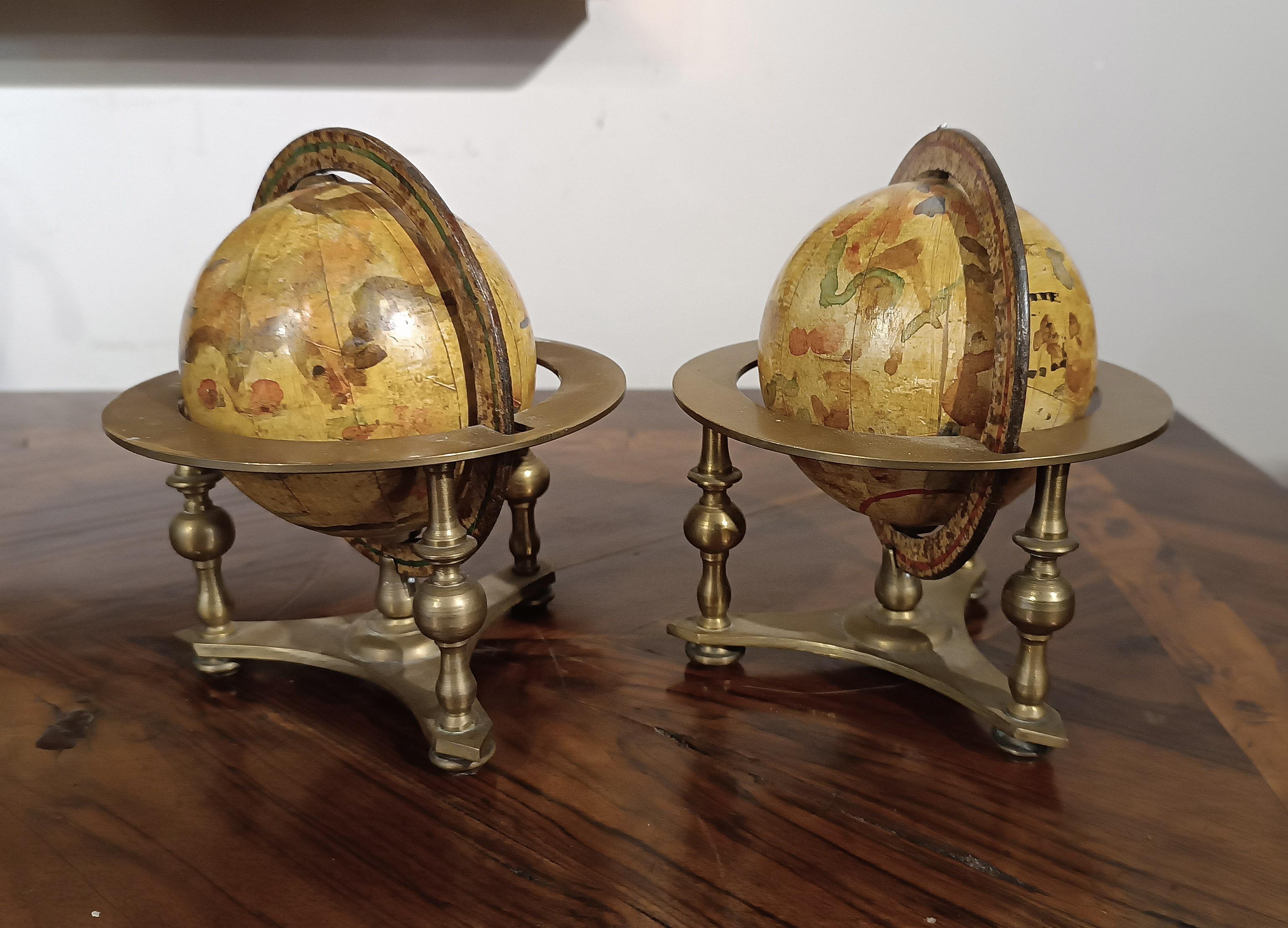 19th CENTURY PAIR OF SMALL WORLD GLOBES For Sale 4