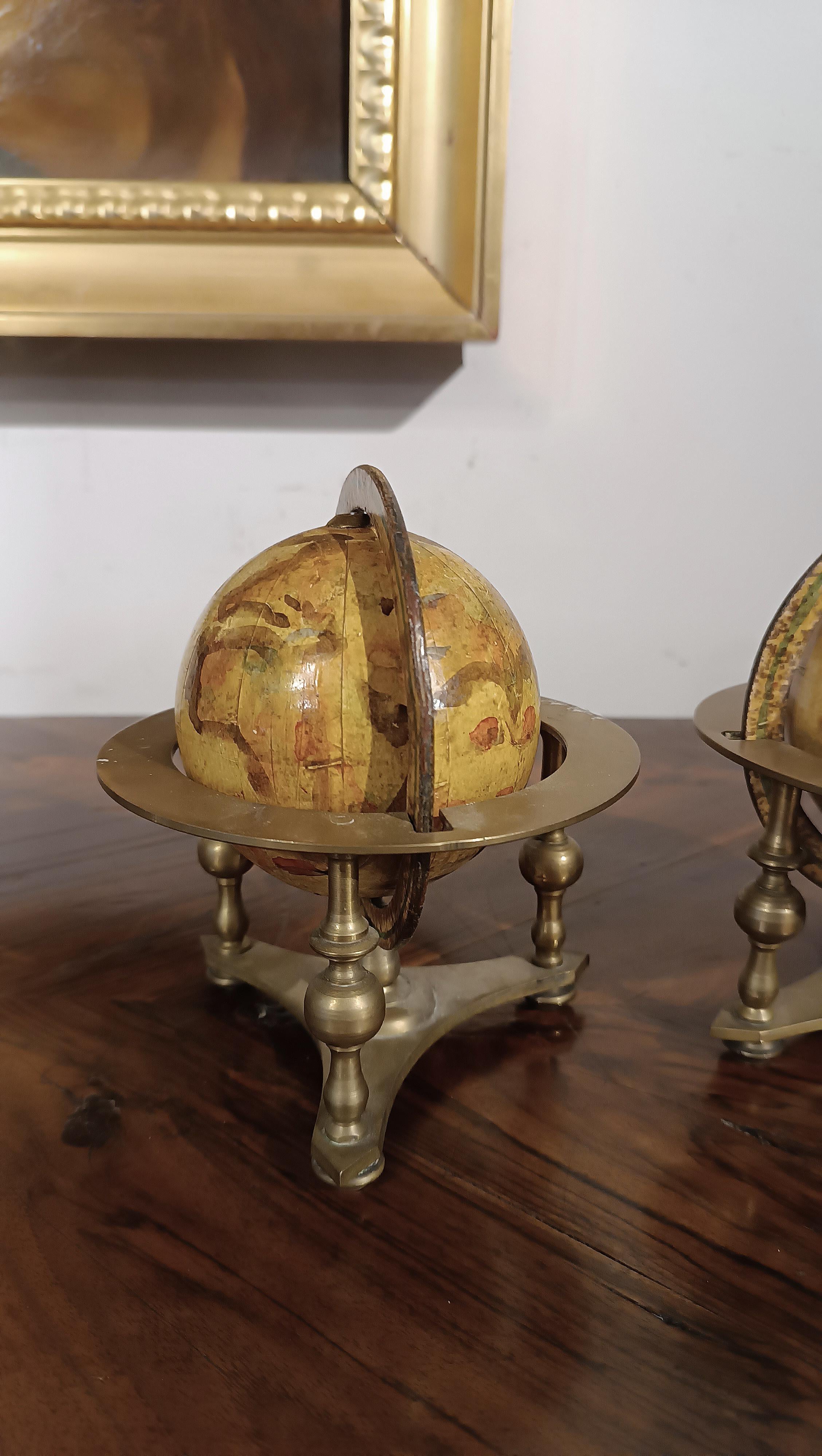 19th CENTURY PAIR OF SMALL WORLD GLOBES For Sale 6