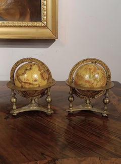 19th CENTURY PAIR OF SMALL WORLD GLOBES