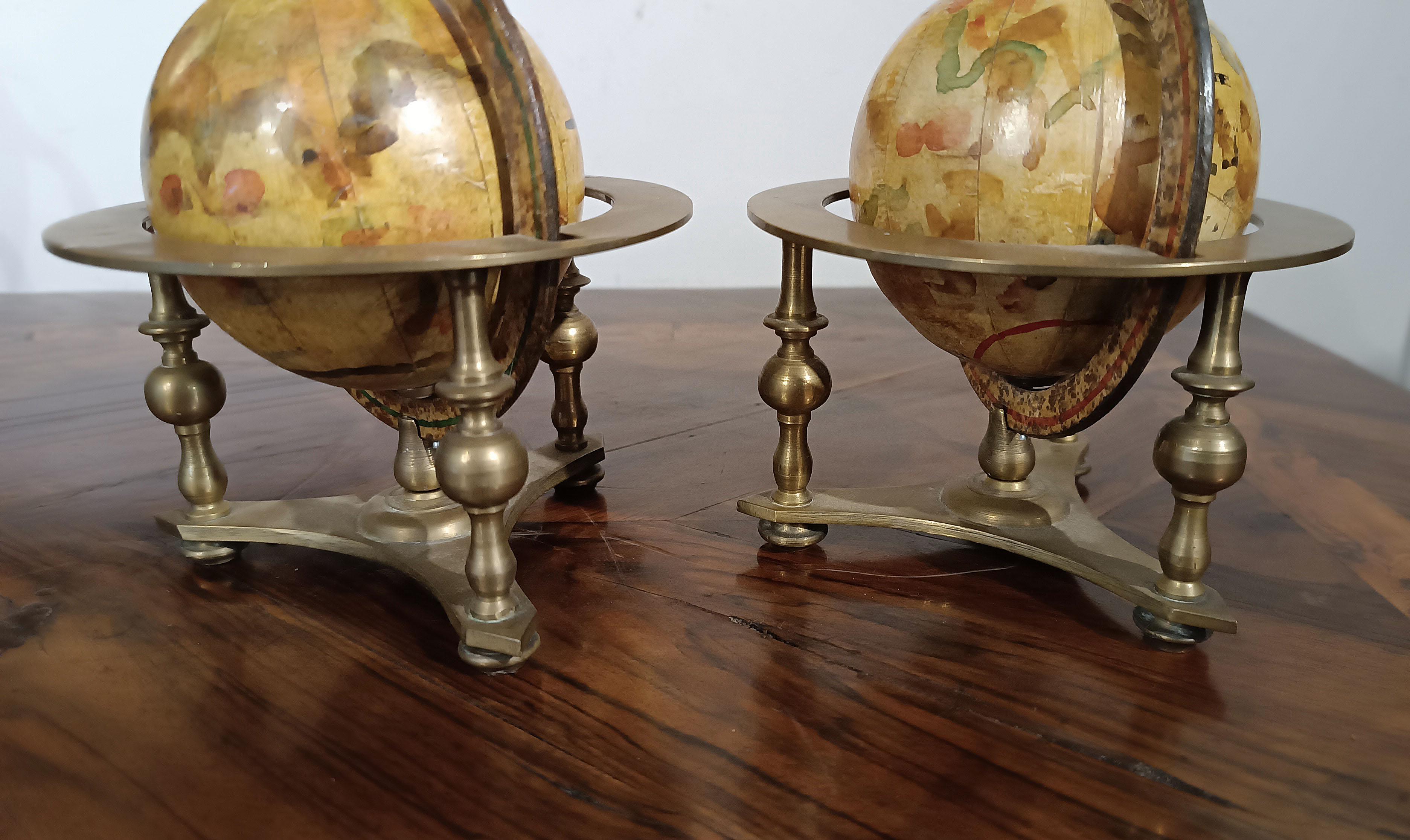 19th CENTURY PAIR OF SMALL WORLD GLOBES For Sale 1