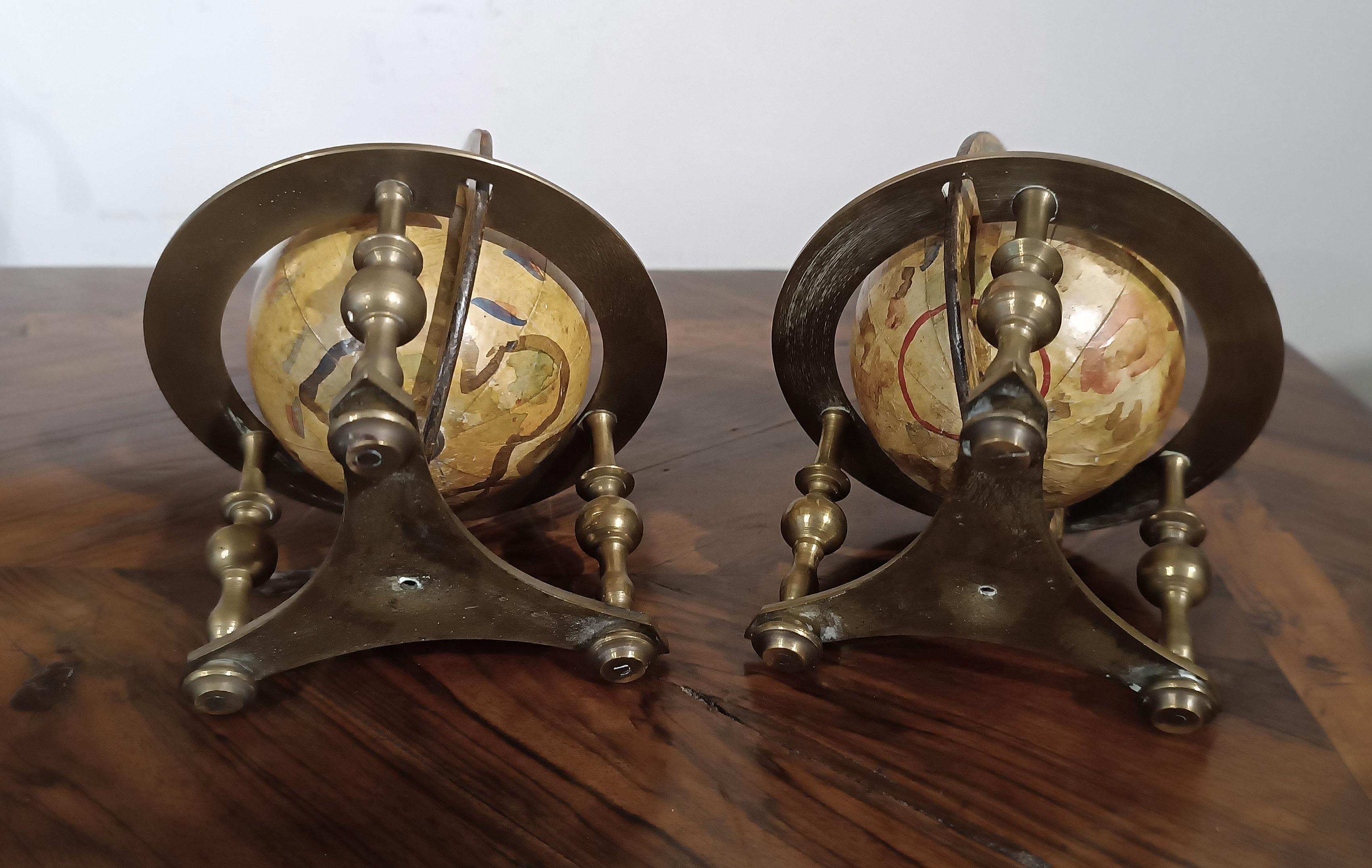 19th CENTURY PAIR OF SMALL WORLD GLOBES For Sale 2
