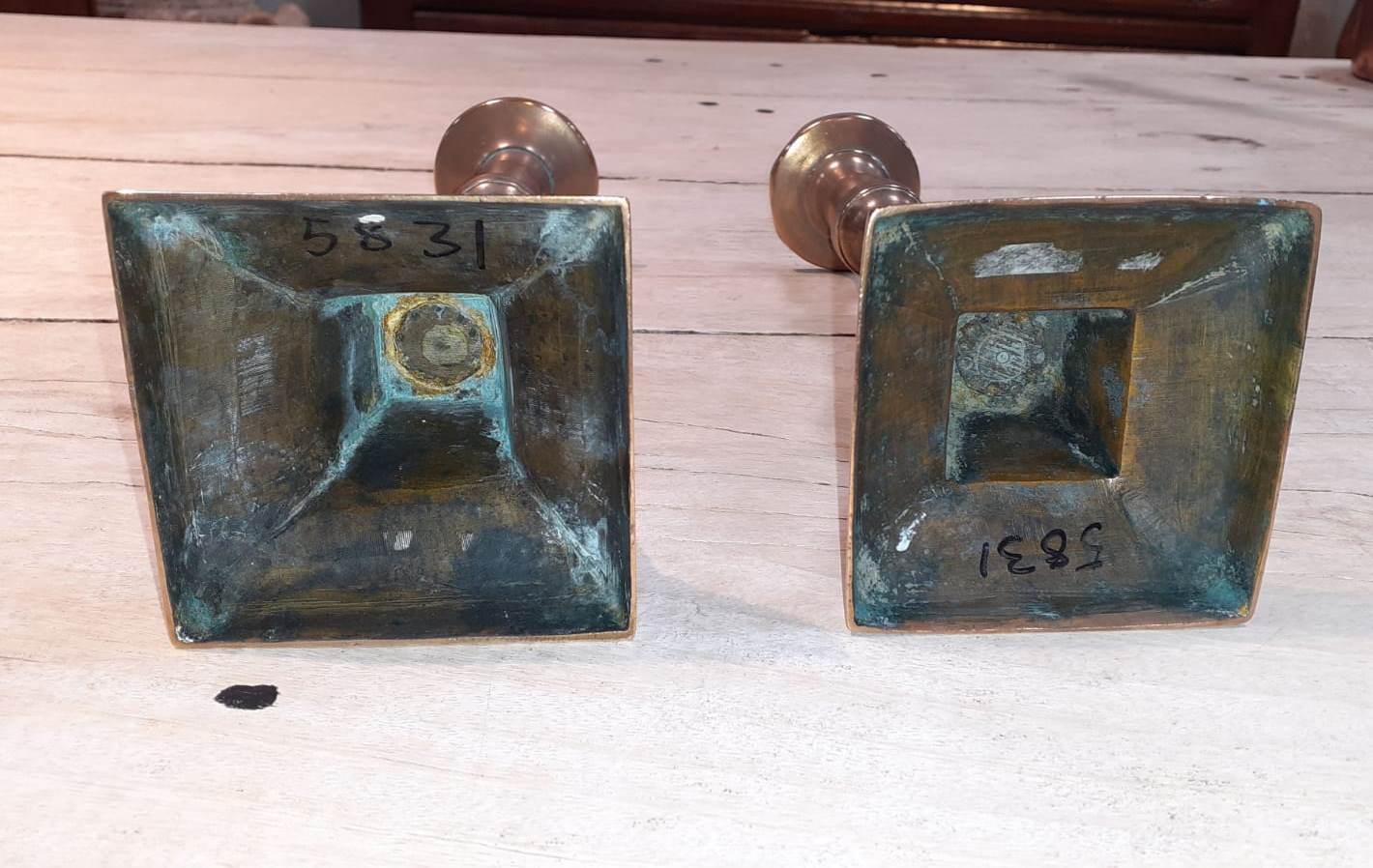 19th Century Pair of Spanish Bronze Candleholders  2