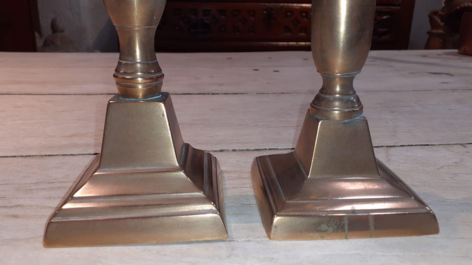 19th Century Pair of Spanish Bronze Candleholders  3