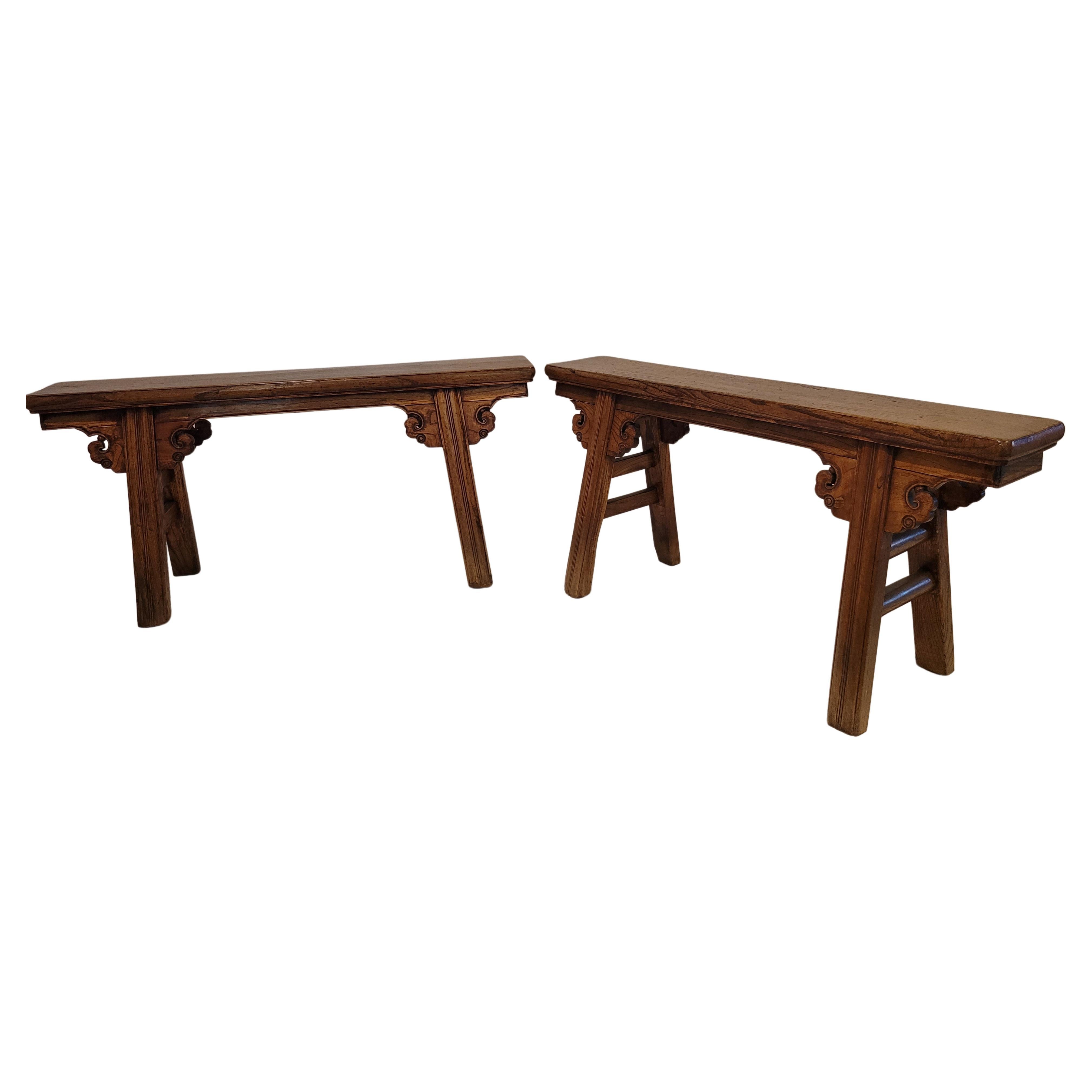 19th Century Pair of Spring Benches For Sale