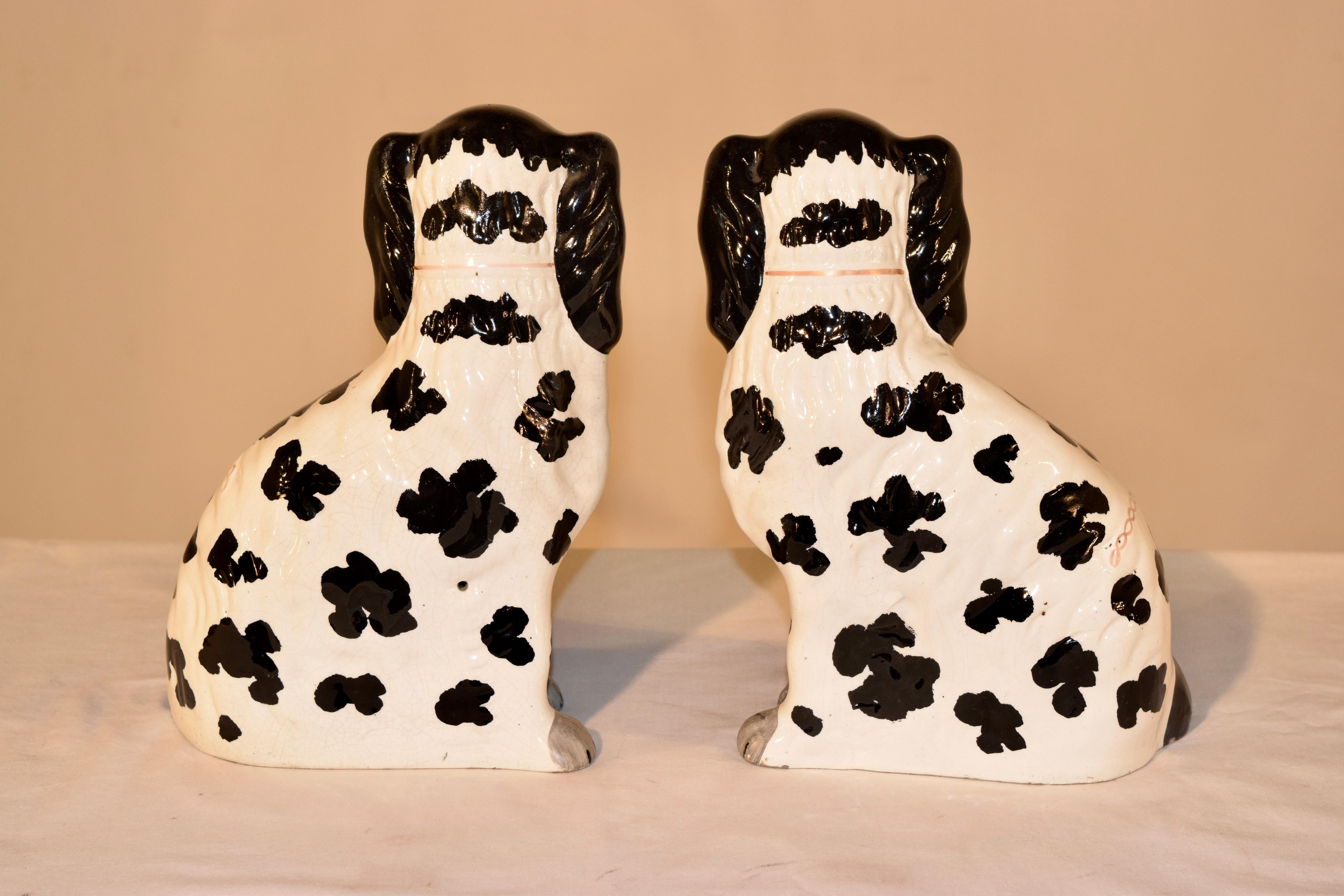 Victorian 19th Century Pair of Staffordshire Disraeli Spaniels