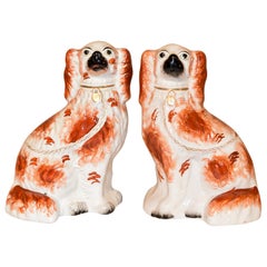 Antique 19th Century Pair of Staffordshire Spaniels