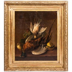 19th Century Pair of Still Lifes Oil on Canvas Paintings
