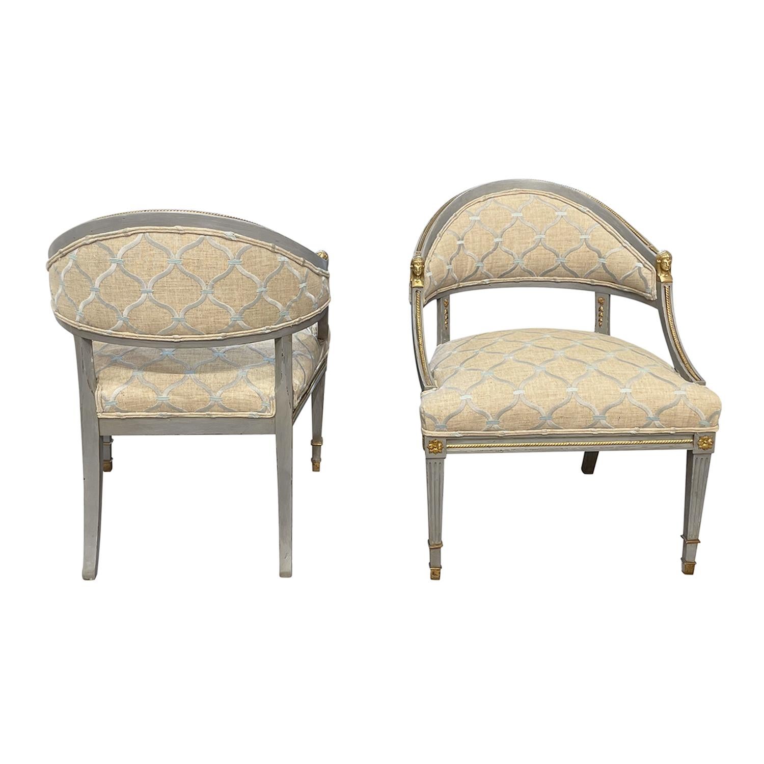 Polished 19th Century Pair of Swedish Gustavian Birch Chairs Attributed to Ephraim Ståhl For Sale