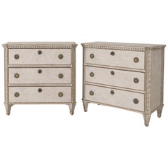 19th Century Pair of Swedish Gustavian Painted Bedside Commodes